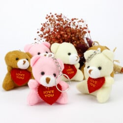 I Love You Peluş Ayıcık Anahtarlık Karışık Renk 12'li Paket - 1