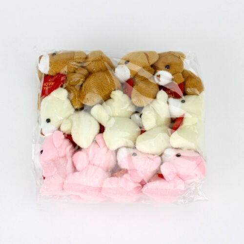 I Love You Peluş Ayıcık Anahtarlık Karışık Renk 12'li Paket - 3