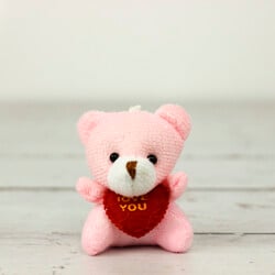 I Love You Peluş Ayıcık Anahtarlık Pembe 12''li Paket - 2