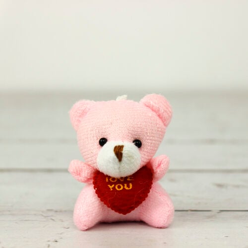 I Love You Peluş Ayıcık Anahtarlık Pembe 12'li Paket - 2