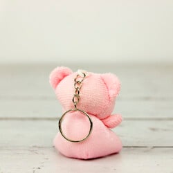 I Love You Peluş Ayıcık Anahtarlık Pembe 12'li Paket - 3