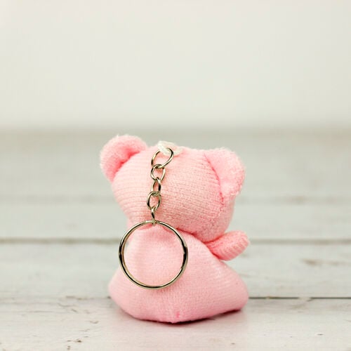 I Love You Peluş Ayıcık Anahtarlık Pembe 12'li Paket - 3