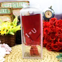 I Love You Tekli Gül Buketi Asetat Kutu - 3
