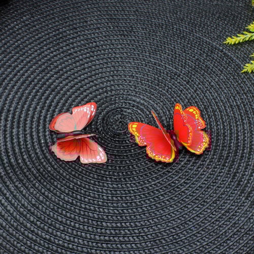 İki Katlı Pvc Kelebek Kırmızı 100'lü Paket - Kare Dekor (1)