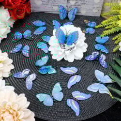 İki Katlı Pvc Kelebek Mavi 100'lü Paket - 1