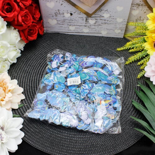 İki Katlı Pvc Kelebek Mavi 100'lü Paket - 3