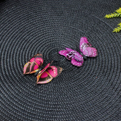 İki Katlı Pvc Kelebek Mor 100'lü Paket - Kare Dekor (1)