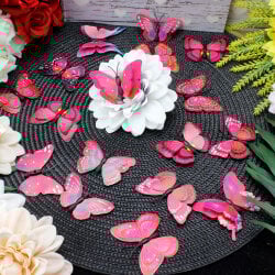 İki Katlı Pvc Kelebek Pembe 100'lü Paket - 1