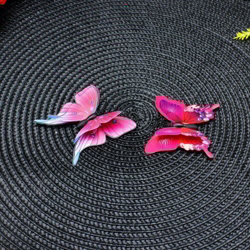 İki Katlı Pvc Kelebek Pembe 100'lü Paket - Kare Dekor (1)