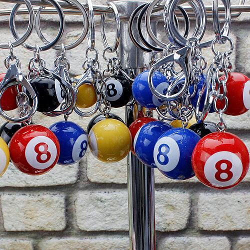 İkili Bilardo Topu Anahtarlık 12’Li Paket - Toptanalim