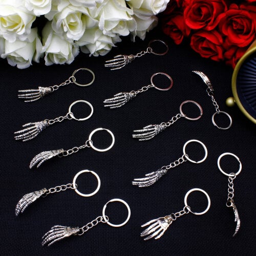 İskelet El Figürlü Metal Anahtarlık 12’li Paket - Toptanalim