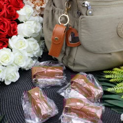 Kalp Aynalı Çanta Charm Aksesuar Kahverengi - 2