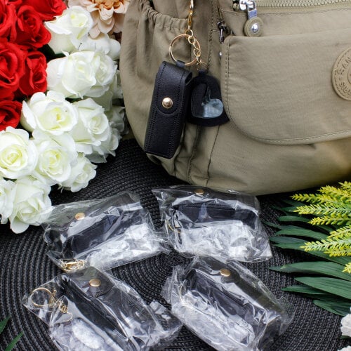 Kalp Aynalı Çanta Charm Aksesuar Siyah - Kare Dekor (1)