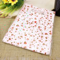Kalp Desenli Hediyelik El Geçme Poşeti Beyaz 12x17CM 50'li Paket - 2