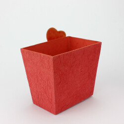 Kalp Desenli Karton Kutu Kırmızı - 2