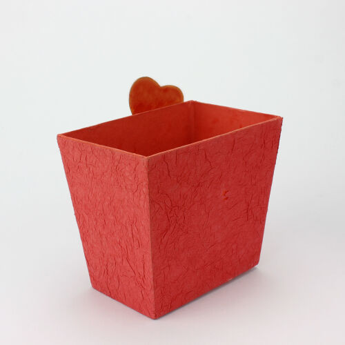 Kalp Desenli Karton Kutu Kırmızı - 2