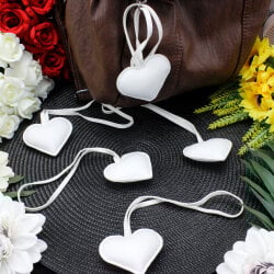 Kalp Figürlü Çanta Charm Aksesuar Beyaz - 1