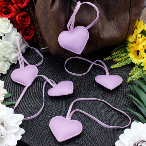 Kalp Figürlü Çanta Charm Aksesuar Lila - Kare Dekor