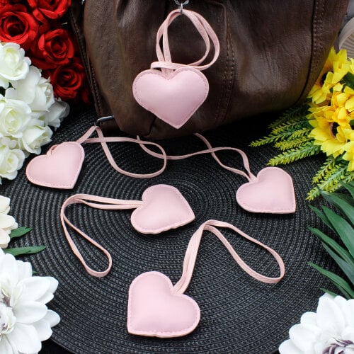 Kalp Figürlü Çanta Charm Aksesuar Pembe - Kare Dekor