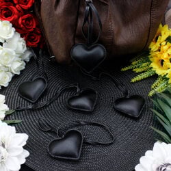 Kalp Figürlü Çanta Charm Aksesuar Siyah - 1