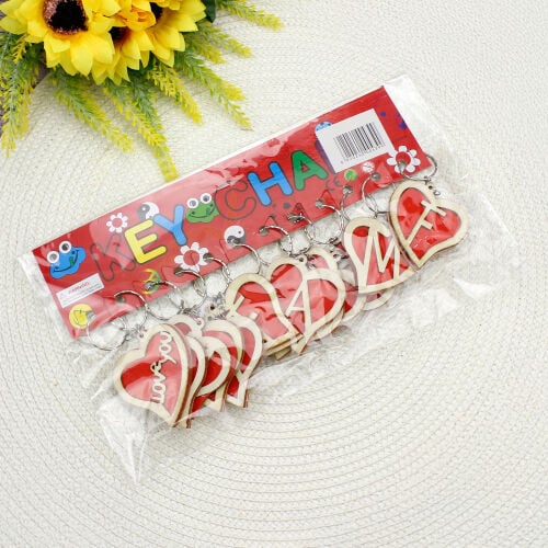 Kalpli Ahşap Anahtarlık 12'li Paket - 3