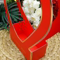 Kalpli Kağıt I Love You Çiçek Kutusu Kırmızı - 3