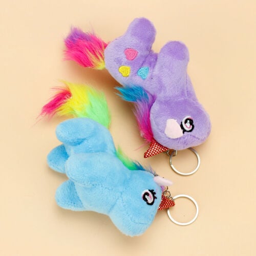 Kalpli Renkli Unicorn Peluş Anahtarlık 12'Lİ Paket - 2