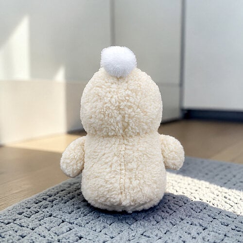  Kapüşonlu Sevimli Peluş Penguen Ekru 23 cm - 3