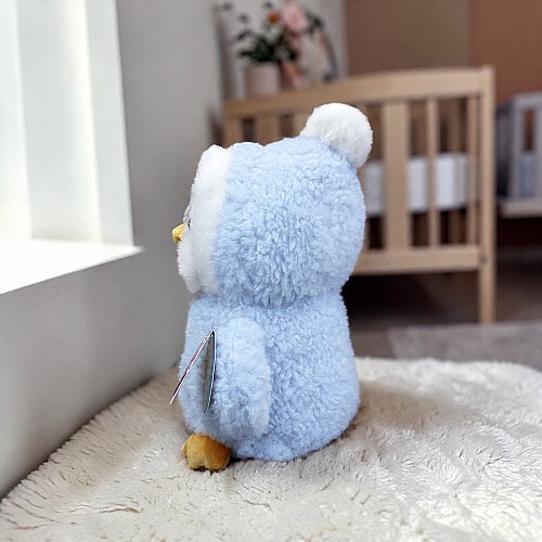 Kapüşonlu Sevimli Peluş Penguen Mavi 23 cm - Toptanalim (1)