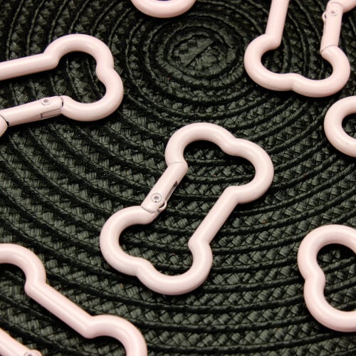 Karabina Kemik Tasarım Anahtarlık Klipsi Pembe - 2