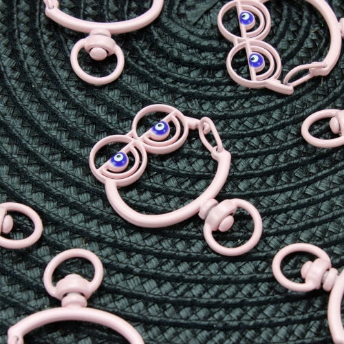 Karabina Kurbağa Tasarım Anahtarlık Klipsi Pembe - 2
