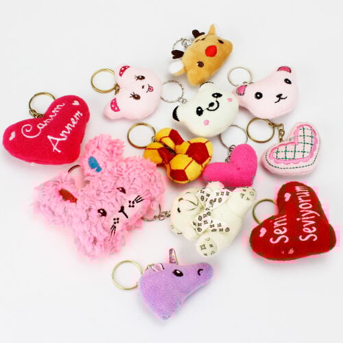 Karışık Peluş Anahtarlık 12'Li Paket - 3