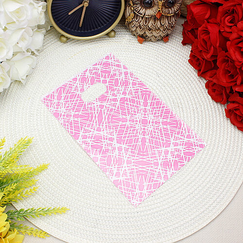 Karma Çizgi Desenli Hediyelik El Geçme Poşeti Pembe 13x20 cm 50’li Paket - Toptanalim
