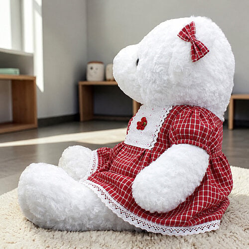 Kırmızı Elbiseli Kız Peluş Ayı 65 cm - Toptanalim (1)