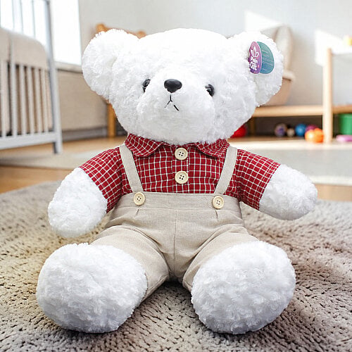 Kırmızı Gömlekli Erkek Peluş Ayı 65 cm - Toptanalim