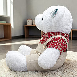 Kırmızı Gömlekli Erkek Peluş Ayı 65 cm - 2
