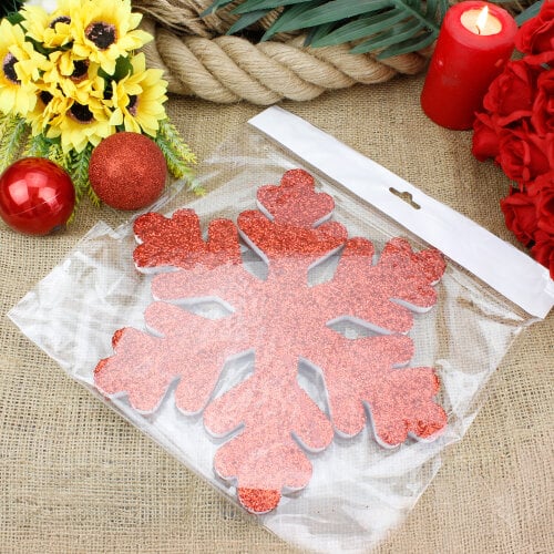 Kırmızı Kar Tanesi 26CM - Kare Dekor (1)