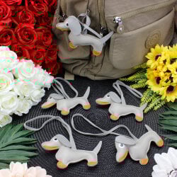 Köpek Figürlü Çanta Charm Aksesuar Gri - 1