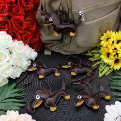 Köpek Figürlü Çanta Charm Aksesuar Kahverengi - 1