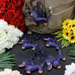 Köpek Figürlü Çanta Charm Aksesuar Lacivert - 1