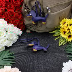 Köpek Figürlü Çanta Charm Aksesuar Lacivert - 2