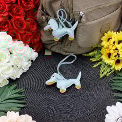 Köpek Figürlü Çanta Charm Aksesuar Mavi - 2