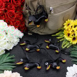 Köpek Figürlü Çanta Charm Aksesuar Siyah - 1