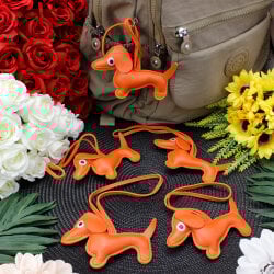 Köpek Figürlü Çanta Charm Aksesuar Turuncu - 1