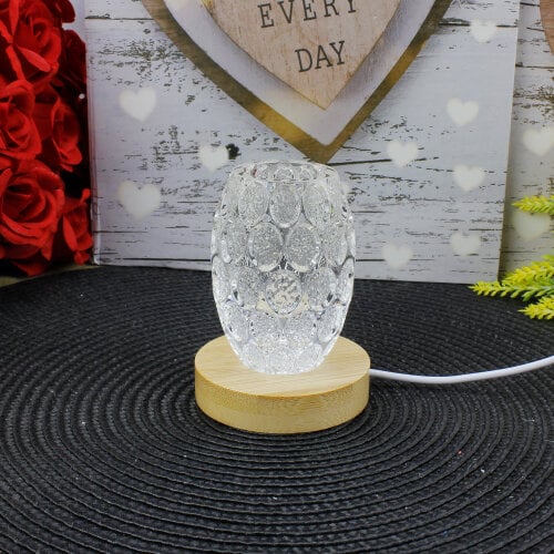  Kristal LED Işıklı Ahşap Tabanlı Kalemlik - Toptanalim