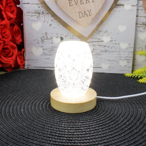  Kristal LED Işıklı Ahşap Tabanlı Kalemlik - Toptanalim (1)