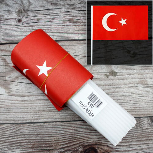 Küçük Çıtalı Türk Bayrağı 80'li Paket - Kare Dekor