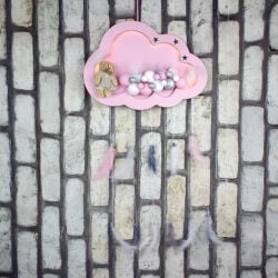 Ledli Bulut Şeklinde Pembe Kapı Süsü - 2