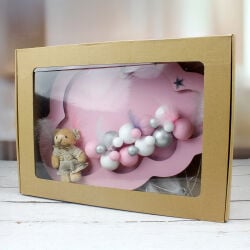 Ledli Bulut Şeklinde Pembe Kapı Süsü - 4