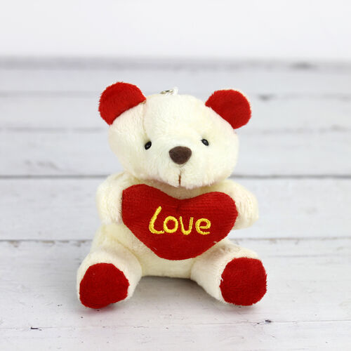 Büyük Boy Love Peluş Ayıcık Anahtarlık Beyaz 12'li Paket - 2